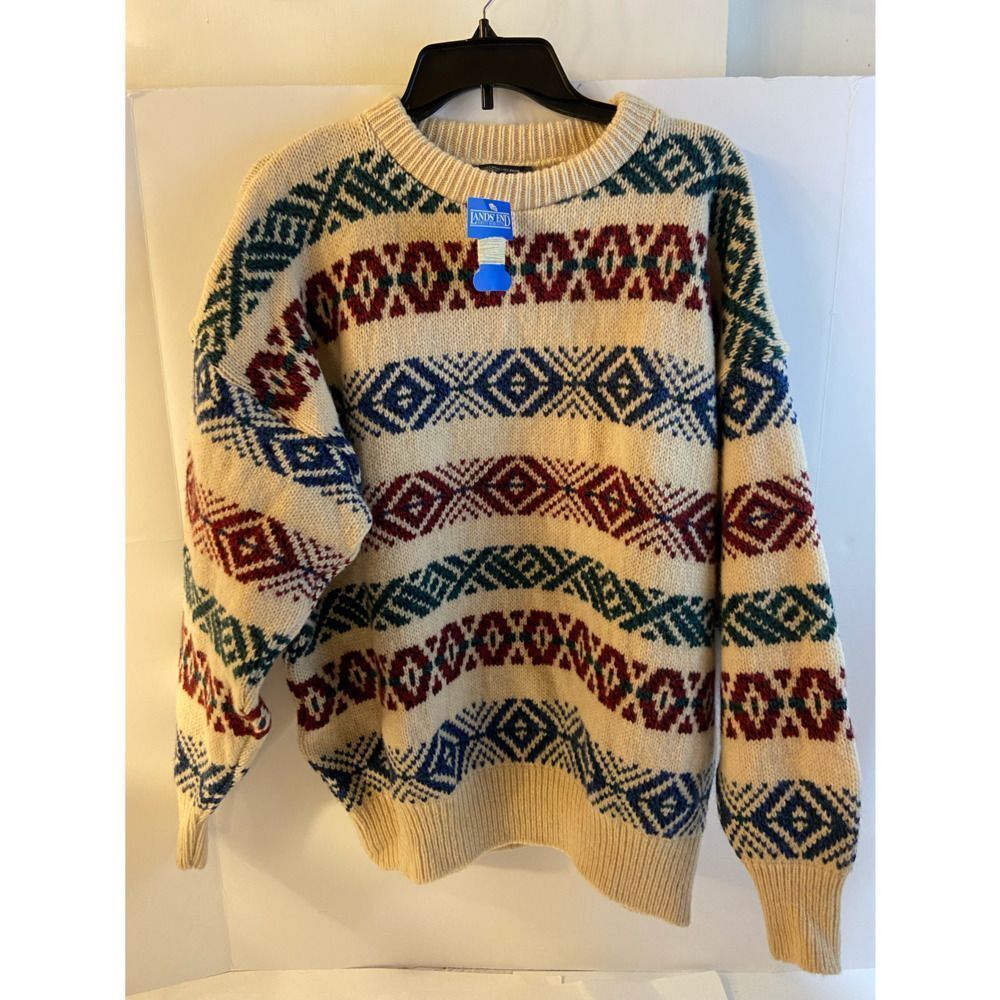 Lands End Direct Merchant Usa Wool Tags Sweater Xl Old New Stock